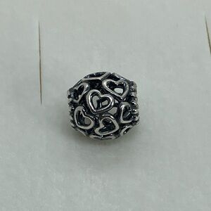 Pandora Sterling Silver Hearts All Over Openwork Heart Charm Bead #790964